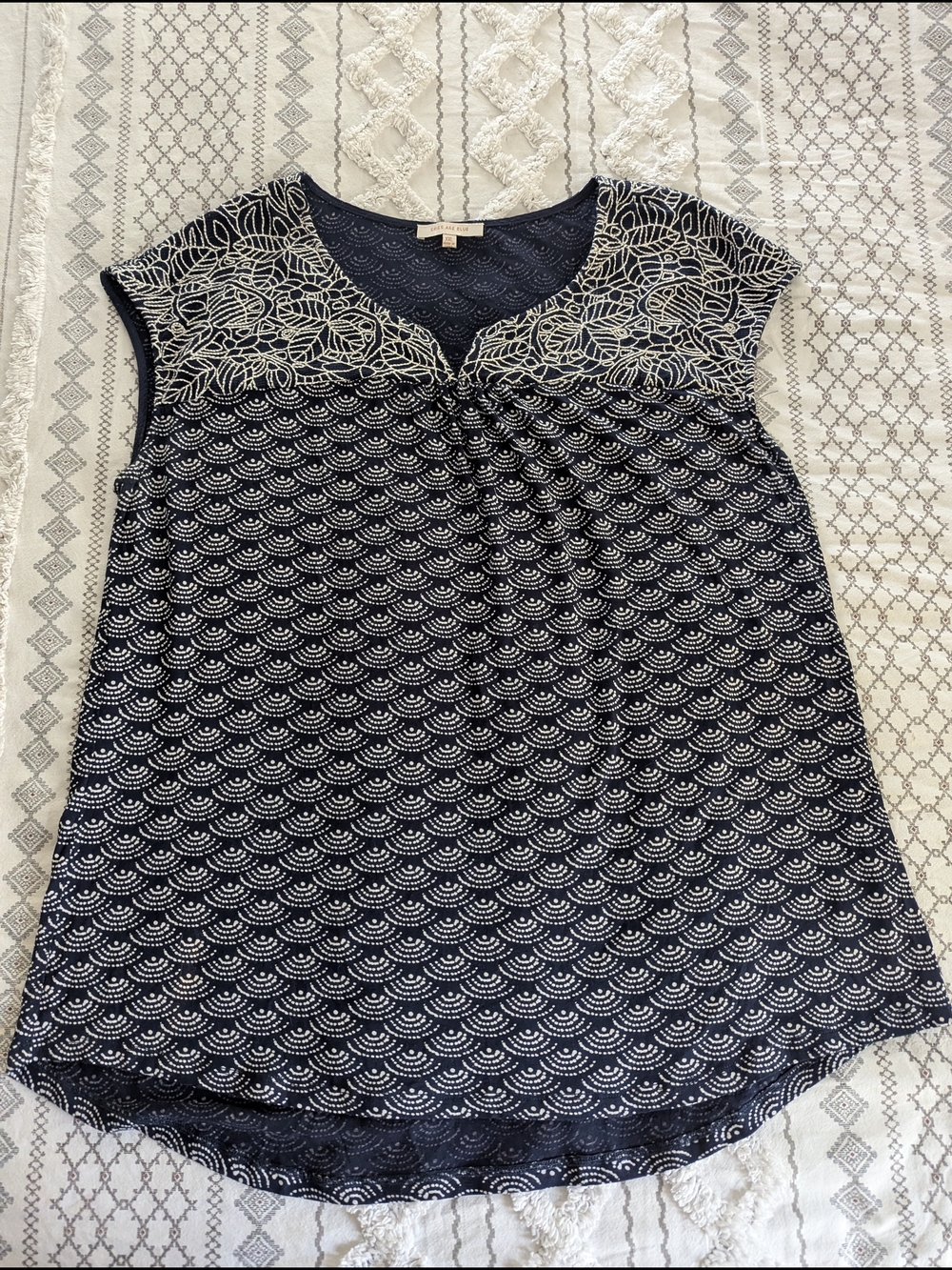 Skies Are Blue Embroidered Top